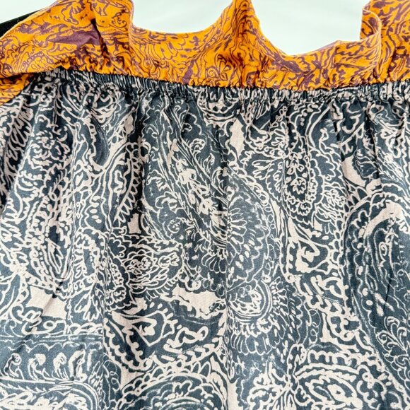 Free People Off-Shoulder Paisley & Floral Dress 100% Cotton Made In India, Size - Picture 5 of 7